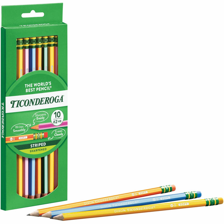 Image of Dixon® Ticonderoga Wood Pencils, No. 2, 10/PK, Ast
