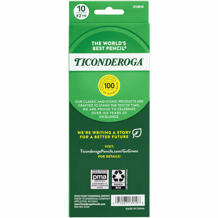 Image of Ticonderoga Striped 13910 Pre-Sharpened No. 2 Pencils, #2, Wood Barrel, 10 / Pack