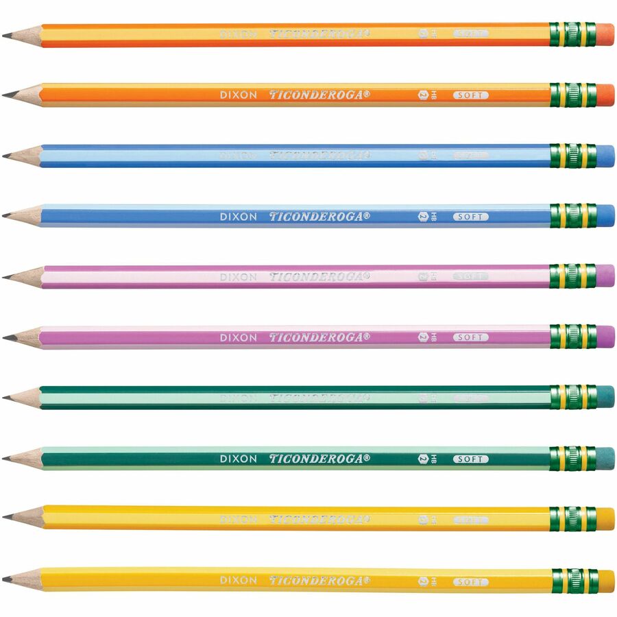 Image of Ticonderoga Striped 13910 Pre-Sharpened No. 2 Pencils, #2, Wood Barrel, 10 / Pack