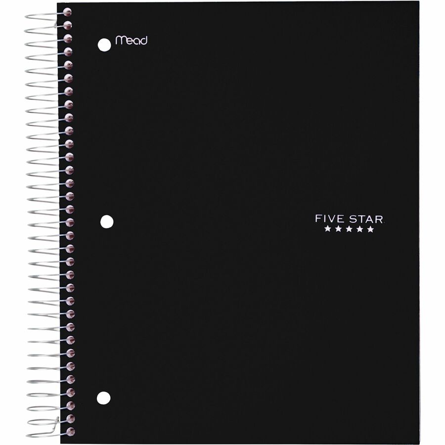 Image of Mead® 5-Star Notebook, 5-Sub, 9-1/2"x10-1/2", Black