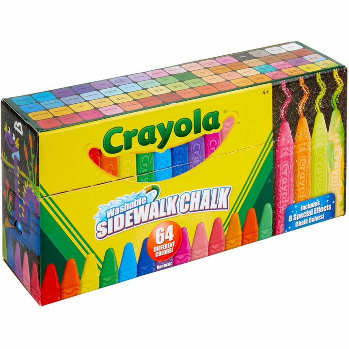 Image of Crayola 512064 Washable Sidewalk Chalk, Assorted, 64 / Box