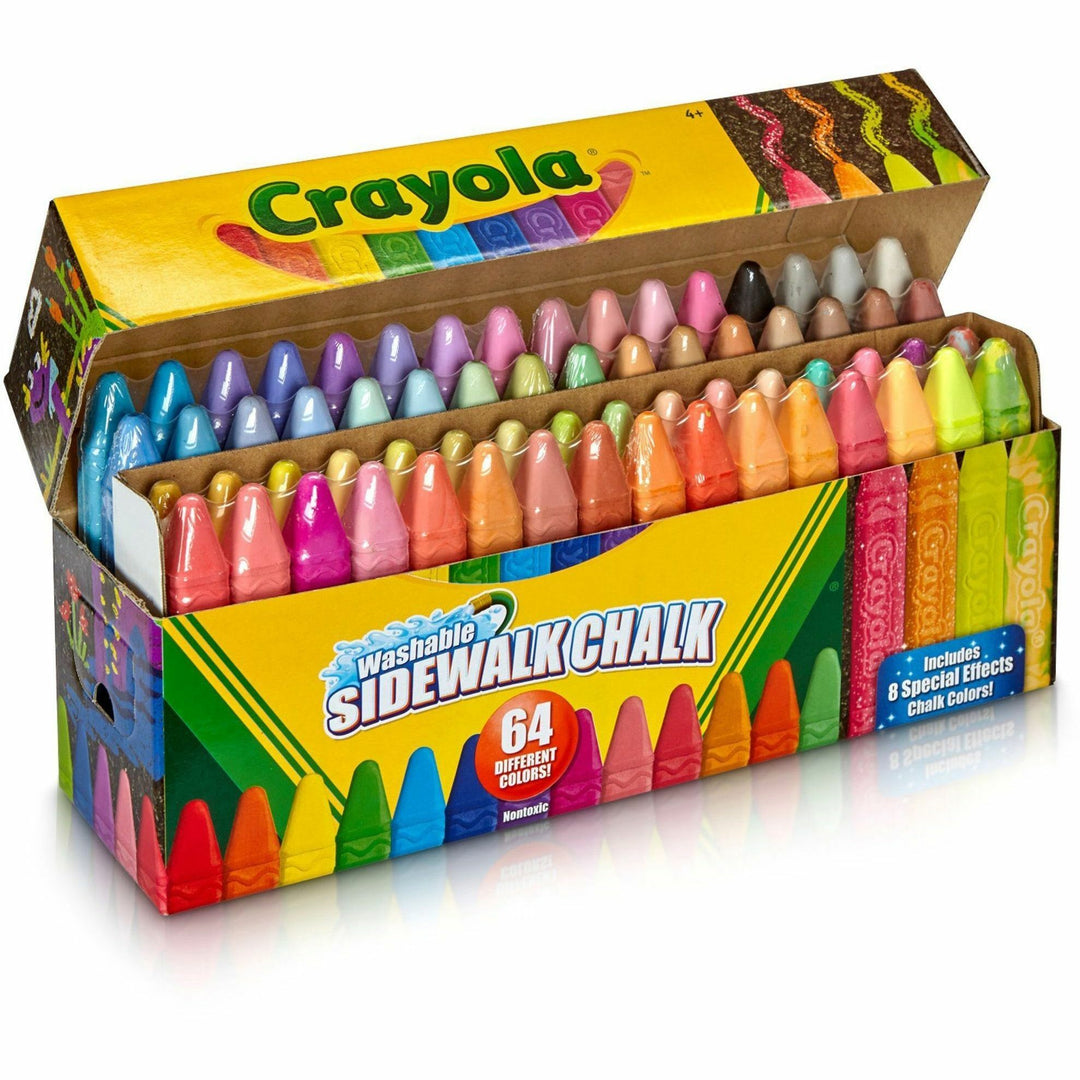 Image of Crayola 512064 Washable Sidewalk Chalk, Assorted, 64 / Box