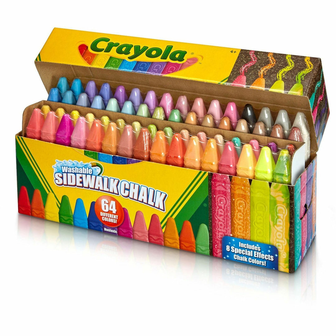 Image of Crayola 512064 Washable Sidewalk Chalk, Assorted, 64 / Box