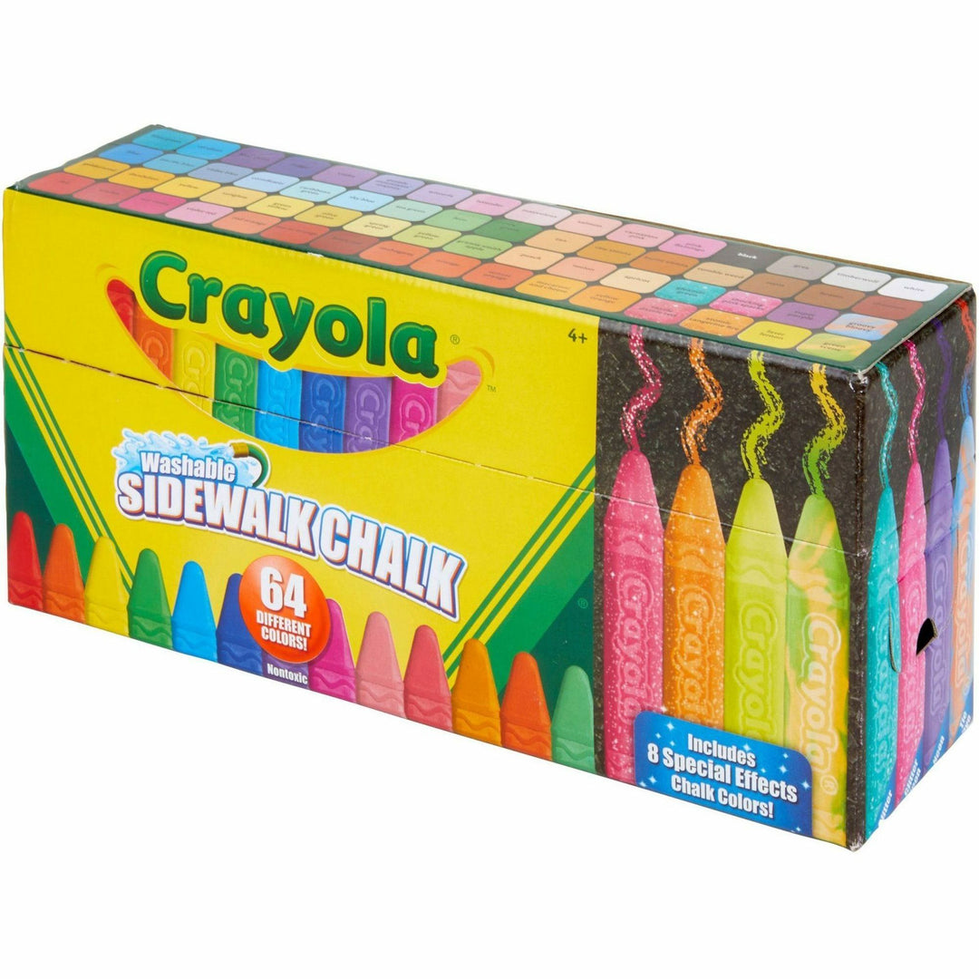 Image of Crayola 512064 Washable Sidewalk Chalk, Assorted, 64 / Box