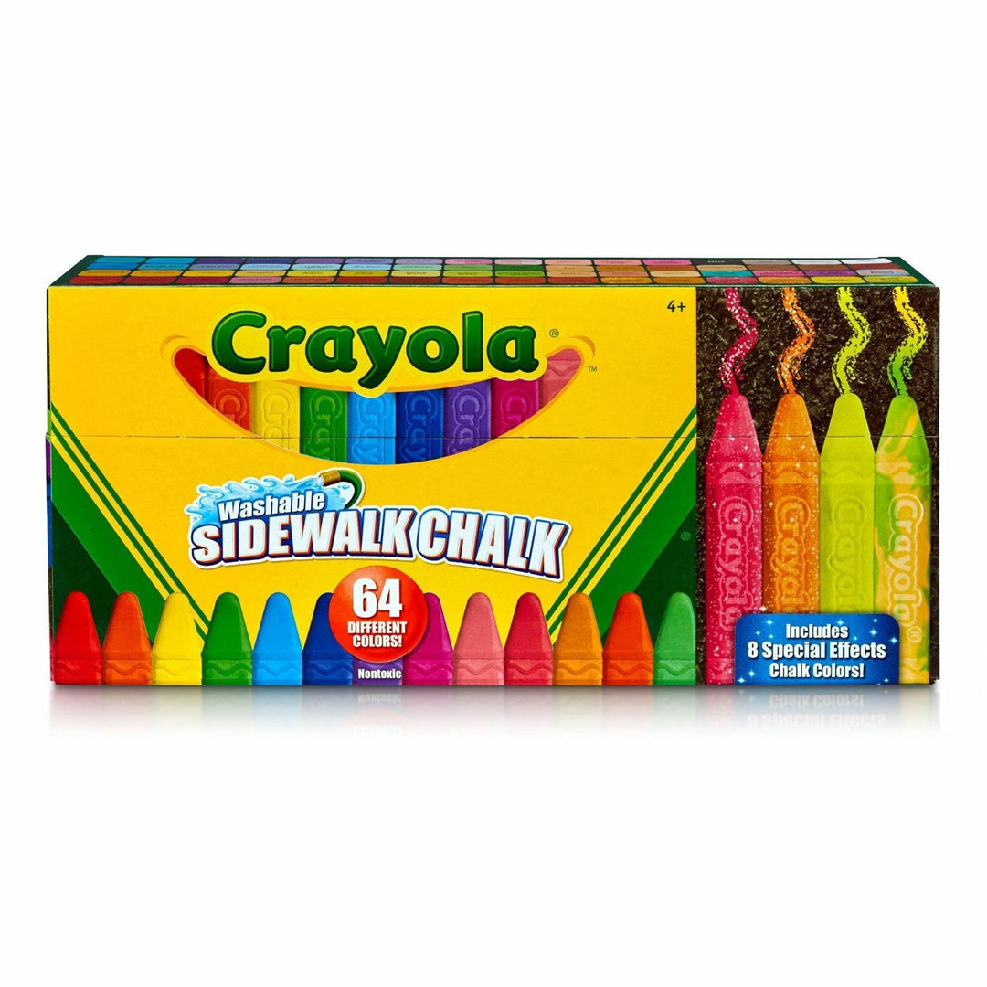 Image of Crayola 512064 Washable Sidewalk Chalk, Assorted, 64 / Box