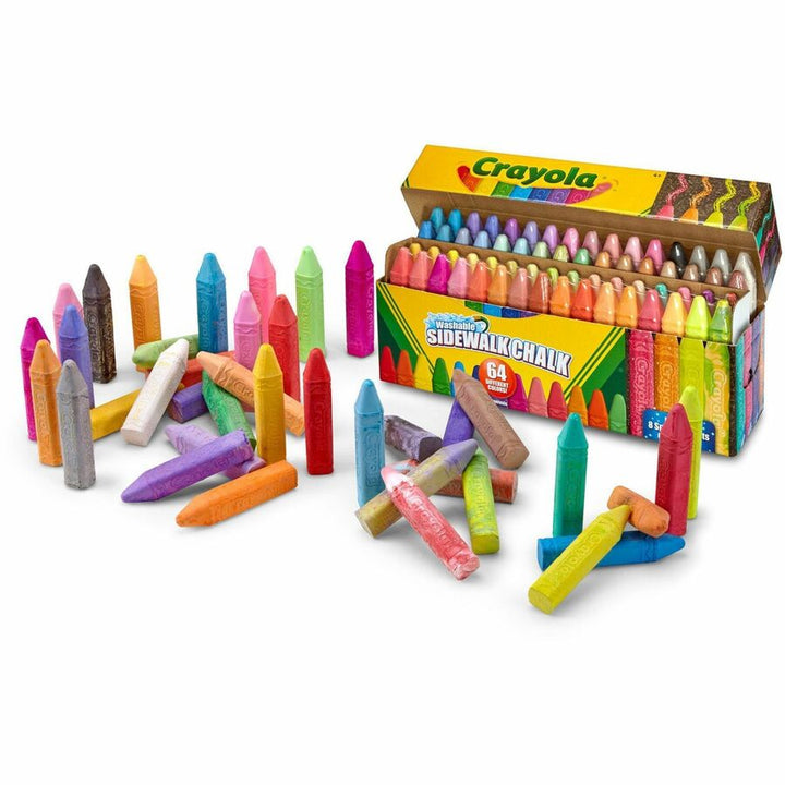 Image of Crayola 512064 Washable Sidewalk Chalk, Assorted, 64 / Box