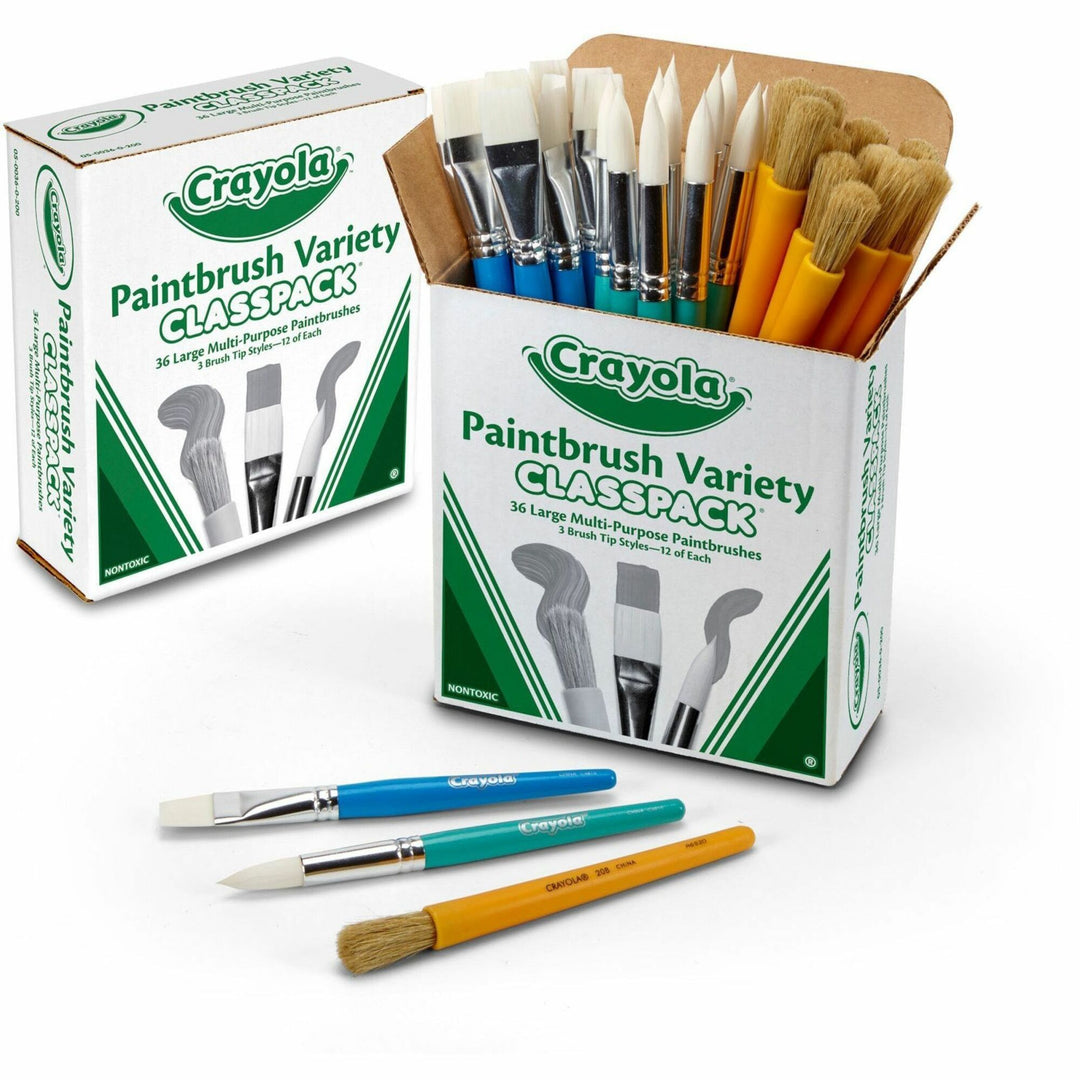 Image of Crayola 050036 3-Tip Paintbrush Variety Classpack, 36 / Box