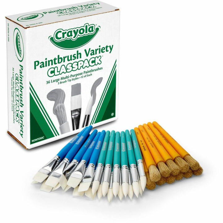 Image of Crayola 050036 3-Tip Paintbrush Variety Classpack, 36 / Box