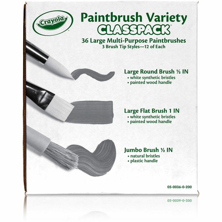 Image of Crayola 050036 3-Tip Paintbrush Variety Classpack, 36 / Box