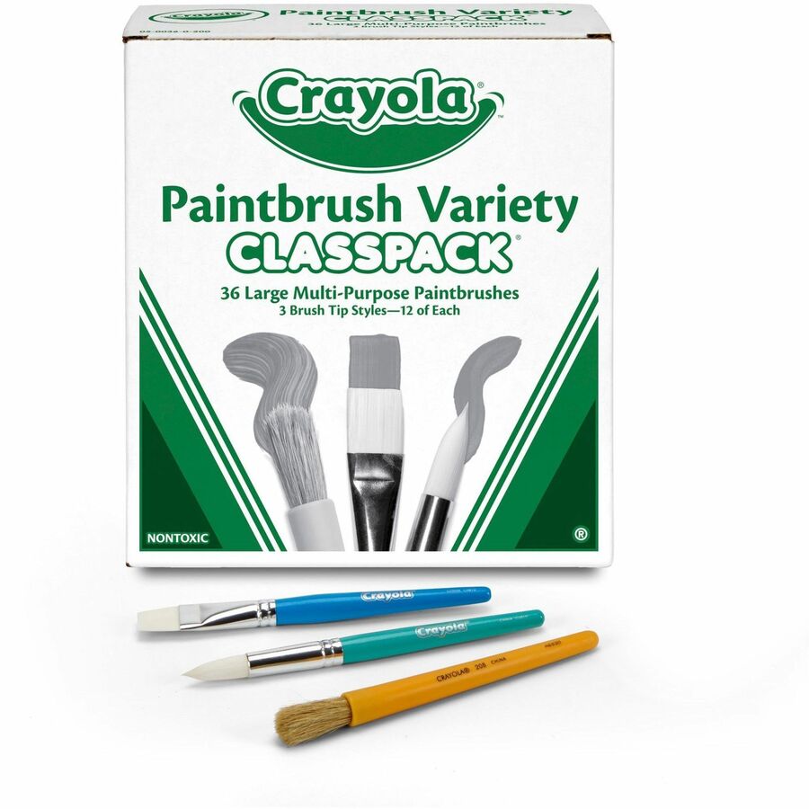 Image of Crayola 050036 3-Tip Paintbrush Variety Classpack, 36 / Box