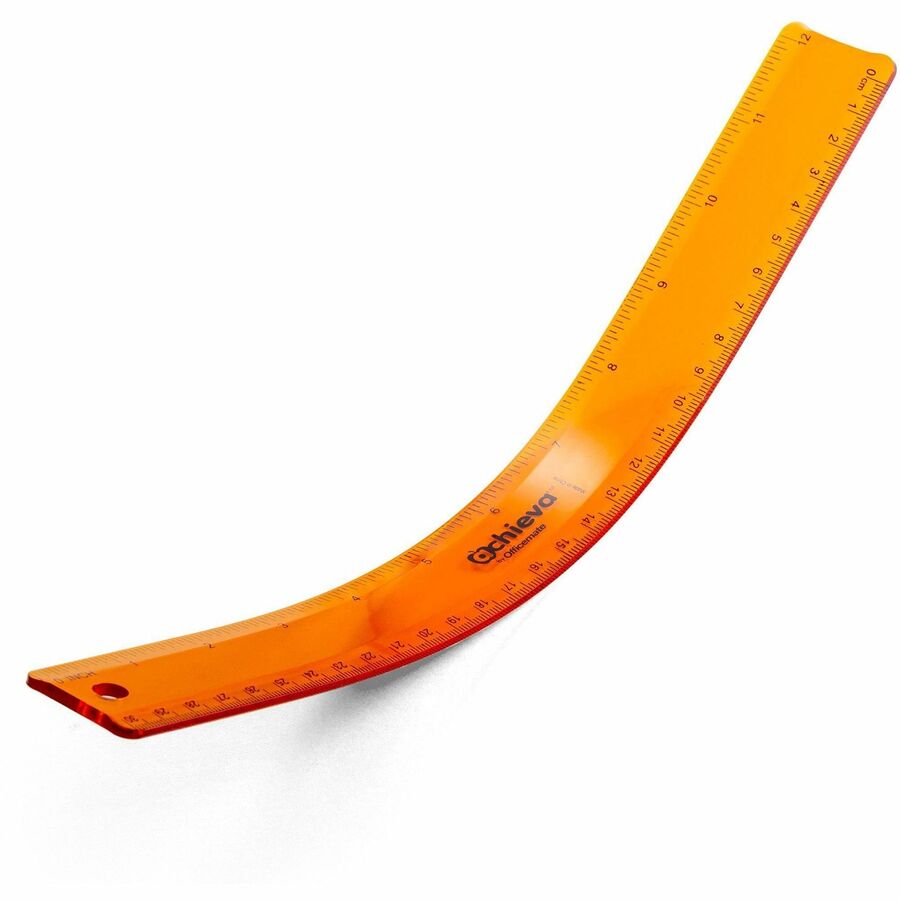 Image of Officemate 30209 Flexible Rulers, 12" L x 1.3" Width, Imperial, Metric Measuring System, Plastic, Assorted, 1 Each