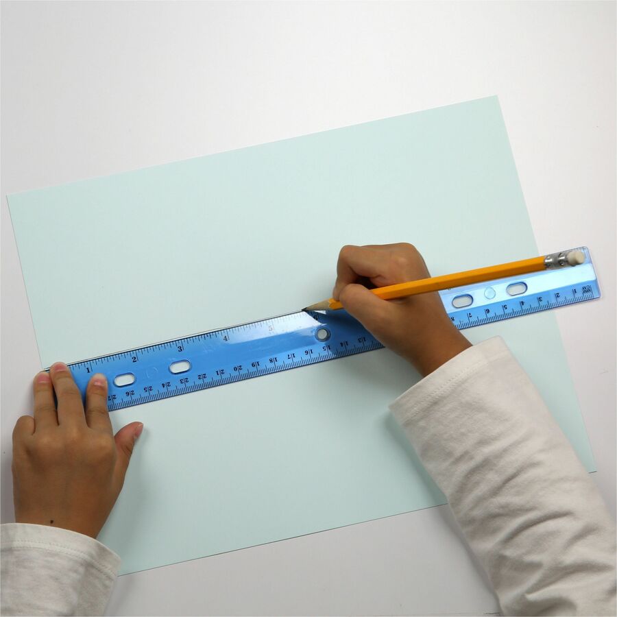 Image of Officemate 30209 Flexible Rulers, 12" L x 1.3" Width, Imperial, Metric Measuring System, Plastic, Assorted, 1 Each