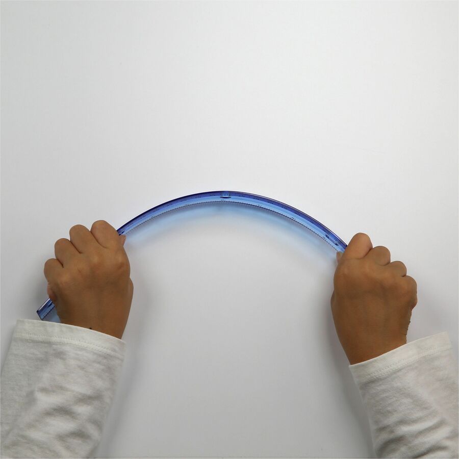 Image of Officemate 30209 Flexible Rulers, 12" L x 1.3" Width, Imperial, Metric Measuring System, Plastic, Assorted, 1 Each