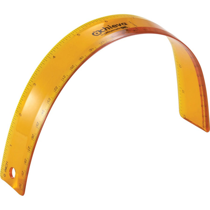 Image of Officemate 30209 Flexible Rulers, 12" L x 1.3" Width, Imperial, Metric Measuring System, Plastic, Assorted, 1 Each