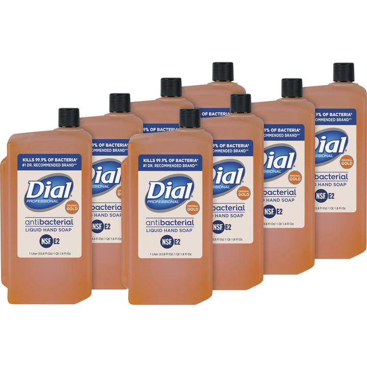 Image of Dial® Hand Soap,Liquid,Antibacterial,1 Liter, 8/CT, Gold