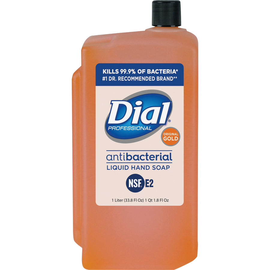 Image of Dial® Hand Soap,Liquid,Antibacterial,1 Liter, 8/CT, Gold