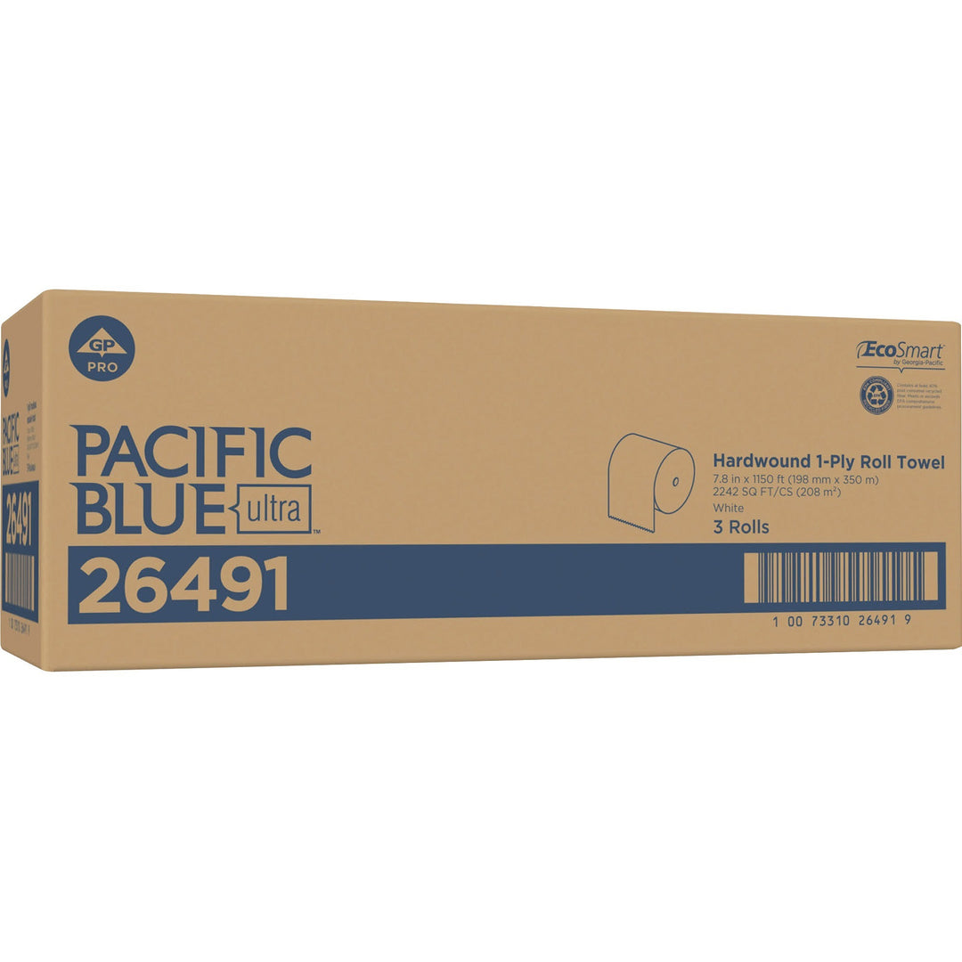 Image of Georgia-Pacific® Paper Towels, Hardwound, 7-4/5"x1150', 3RL/CT, White