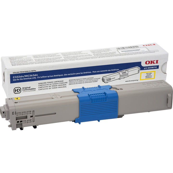 Image of Oki® Toner Cartridge, f/C332/MC363, 3000 Page Yield, YW