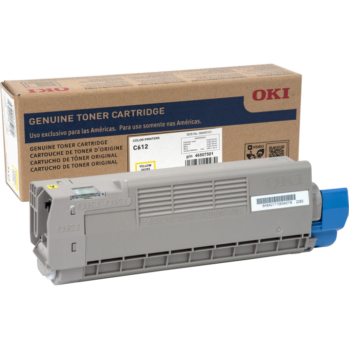 Image of Oki® Toner Cartridge, f/C612, 6,000 Page Yield, YW