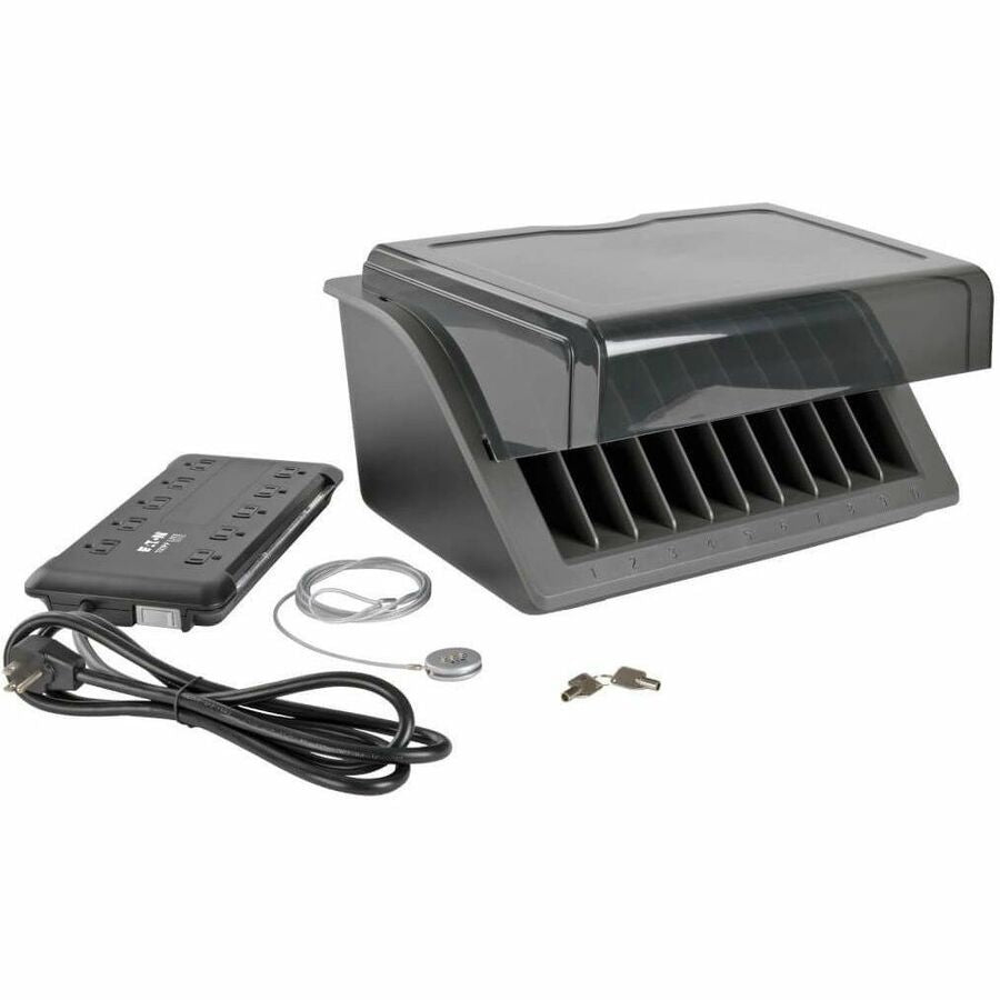 Image of Tripp Lite by Eaton AC Charging Station, 10-Device,16-1/2"Wx13-1/2"Dx8-9/10"H,BK