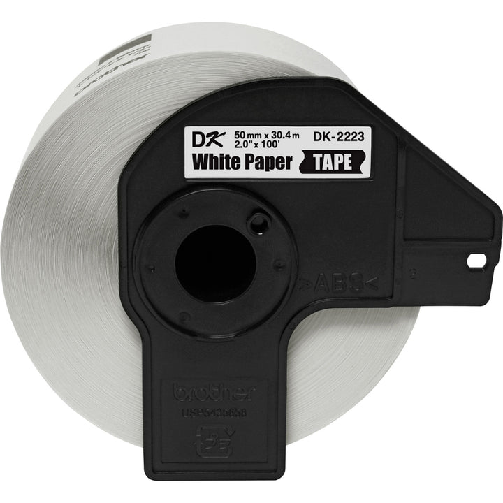 Image of Brother DK2223 BK on WE Continuous Length Paper Labels, x 2" Width, Permanent Adhesive, White, Paper, 1 Roll
