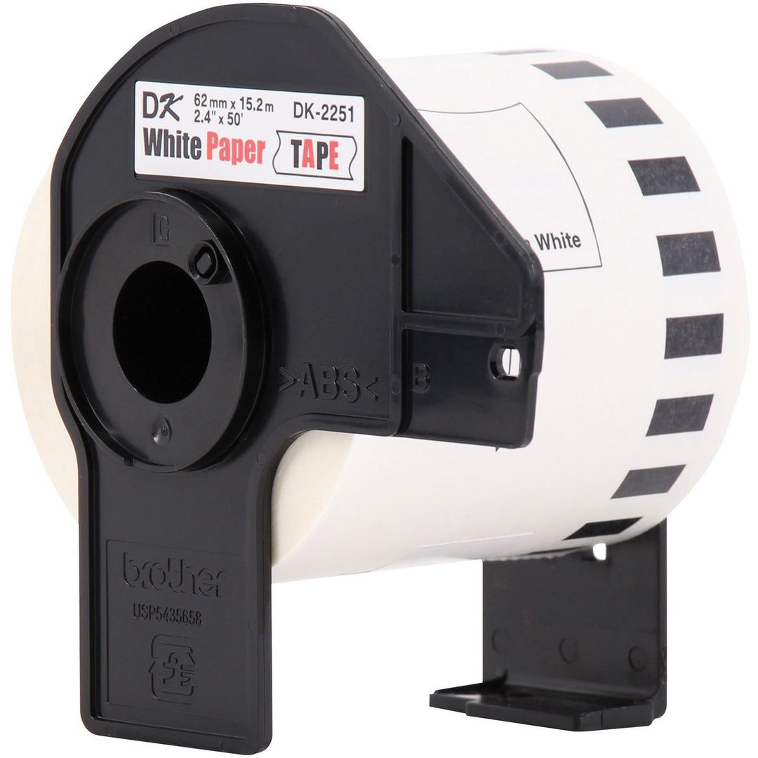 Image of Brother DK2251 BK/RD on WE Continuous Length Paper Labels, x 2 2/5" Width, White, Paper, 1 Roll