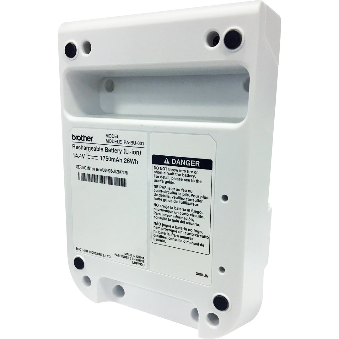 Image of Brother PABU001 QL-810W/QL-820NWB Battery, For Label Printer, Battery Rechargeable, 1750 mAh, 14.4 V DC, 1 Each