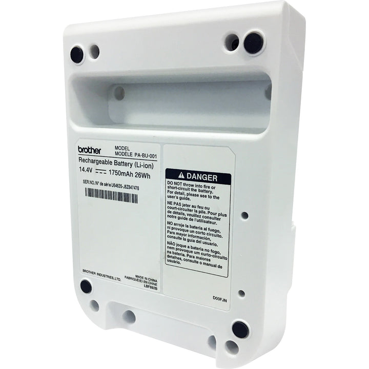 Image of Brother PABU001 QL-810W/QL-820NWB Battery, For Label Printer, Battery Rechargeable, 1750 mAh, 14.4 V DC, 1 Each