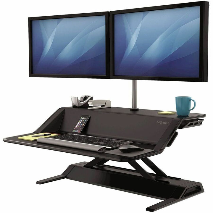Image of Fellowes® Lotus Single Monitor Arm Kit, For 26" Monitors, 180 Degree Rotation, 180 Degree Pan, Silver, Supports 17 Lb