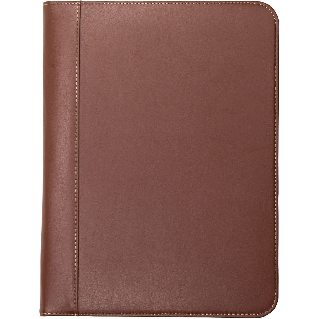 Image of Samsill® Contrast Stitch Leather Padfolio, 8 1/2 X 11, Leather, Tan