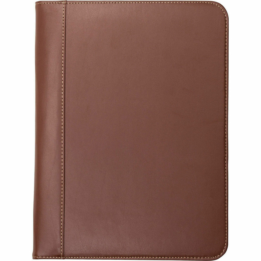 Image of Samsill® Contrast Stitch Leather Padfolio, 8 1/2 X 11, Leather, Tan