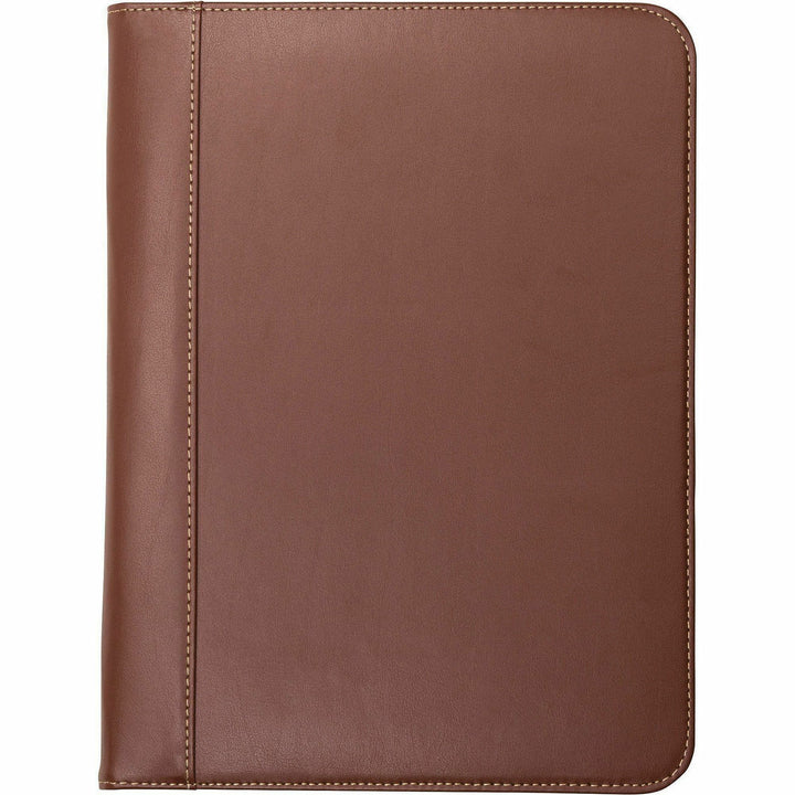Image of Samsill® Contrast Stitch Leather Padfolio, 8 1/2 X 11, Leather, Tan