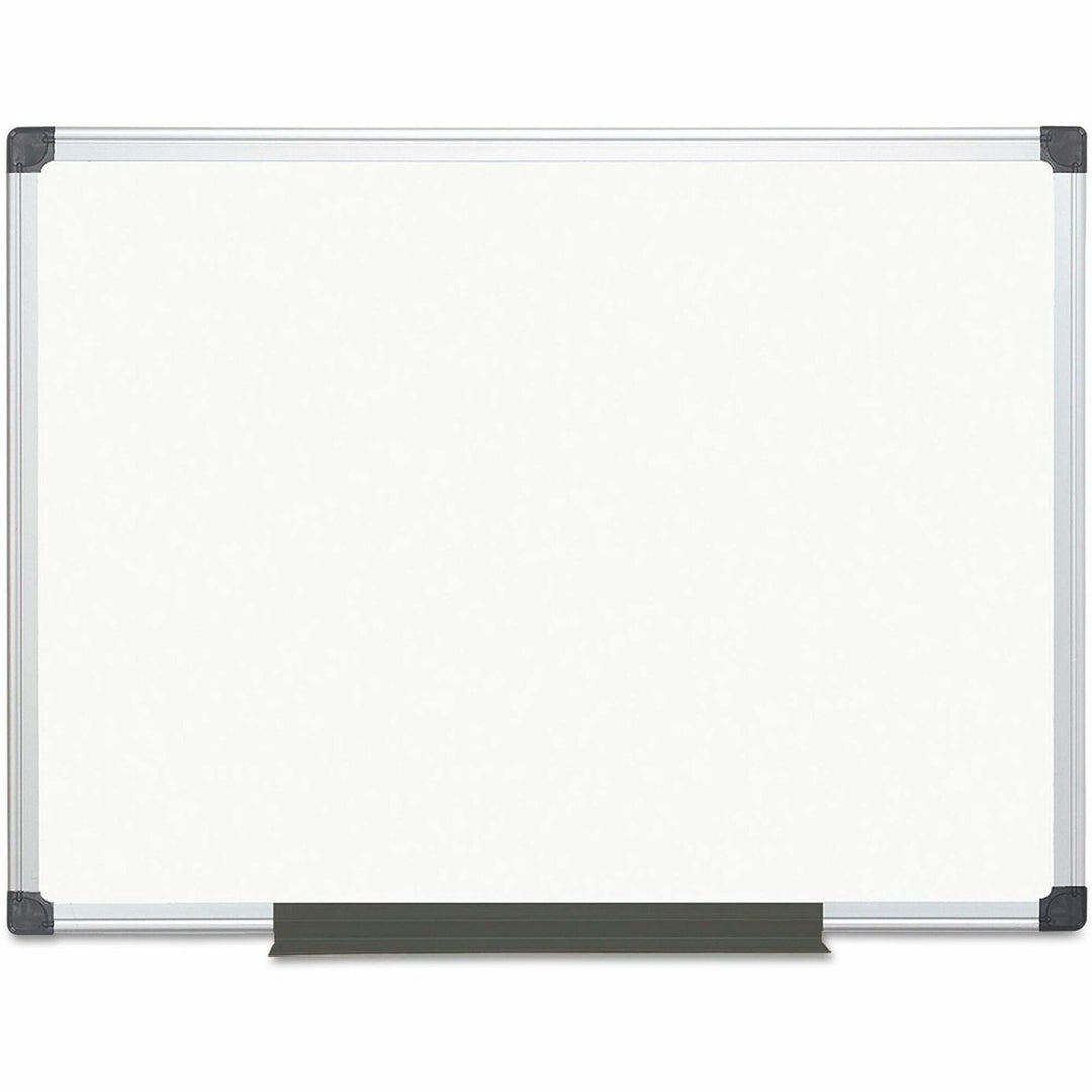 Image of MasterVision® Value Lacquered Steel Magnetic Dry Erase Board, 48" x 36", White Surface, Satin Aluminum Frame