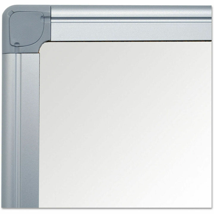 Image of MasterVision® Value Lacquered Steel Magnetic Dry Erase Board, 48" x 36", White Surface, Satin Aluminum Frame