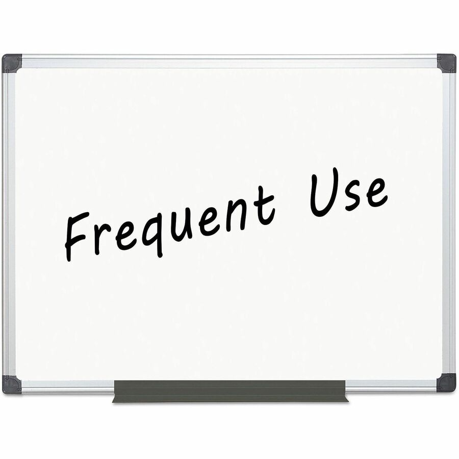 Image of MasterVision® Value Lacquered Steel Magnetic Dry Erase Board, 48" x 36", White Surface, Satin Aluminum Frame
