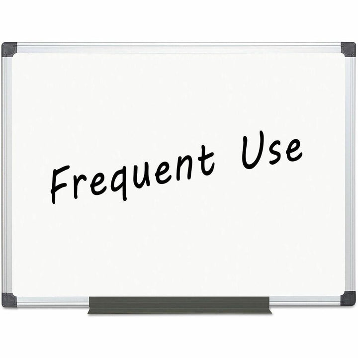 Image of MasterVision® Value Lacquered Steel Magnetic Dry Erase Board, 48" x 36", White Surface, Satin Aluminum Frame