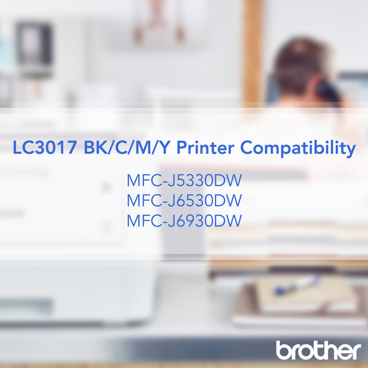 Image of Brother Innobella LC3017C LC3017 High Yield Ink Cartridge, 550 Pages, 1 Each
