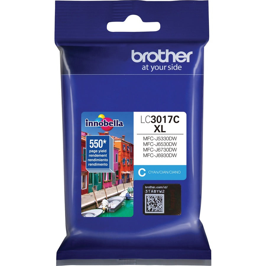 Image of Brother Innobella LC3017C LC3017 High Yield Ink Cartridge, 550 Pages, 1 Each