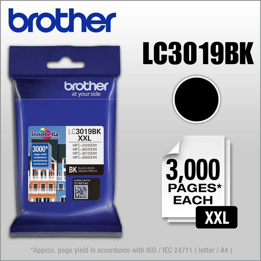 Image of Brother Innobella LC3019BK LC3019 Super High Yield Ink Cartridge, 3000 Pages, 1 Each