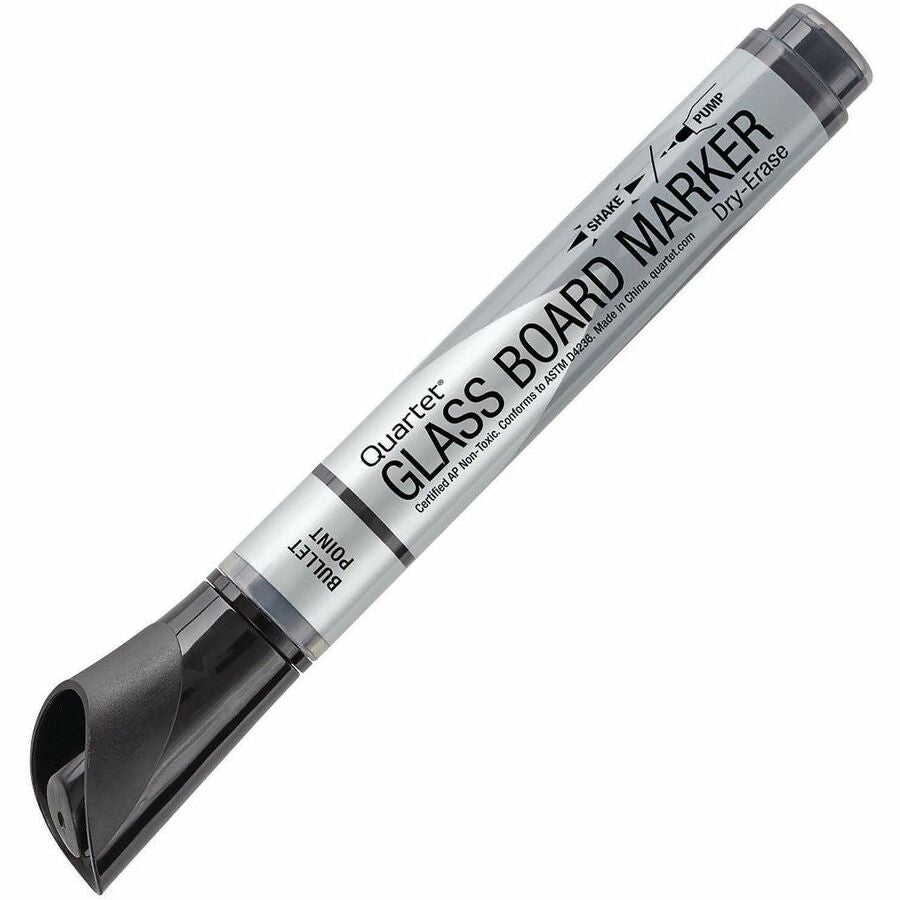 Image of Quartet 79553 Premium Dry-Erase Markers for Glass Boards, Erasable, Black Ink, 12 / Box
