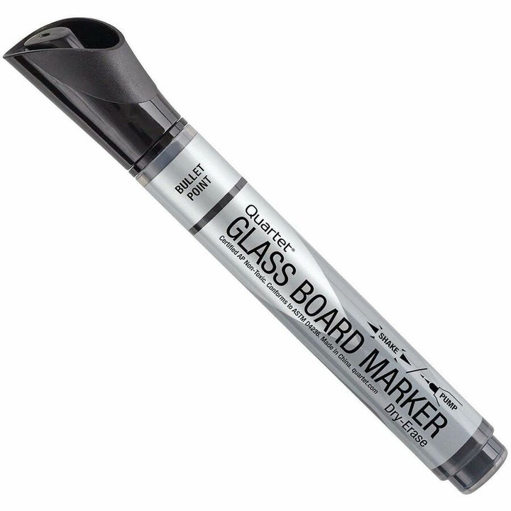 Image of Quartet 79553 Premium Dry-Erase Markers for Glass Boards, Erasable, Black Ink, 12 / Box
