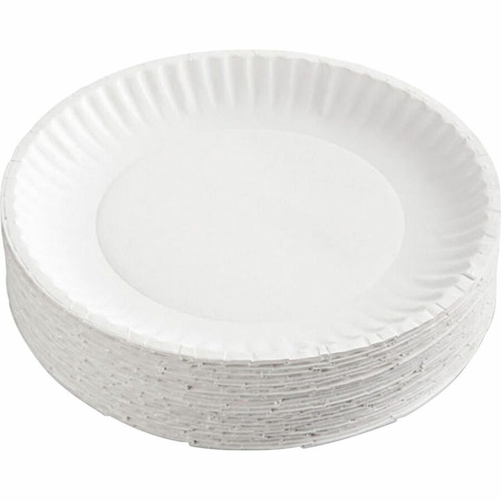 Image of AJM Packaging Plates, Paper, 9"Dia, 100/PK, White