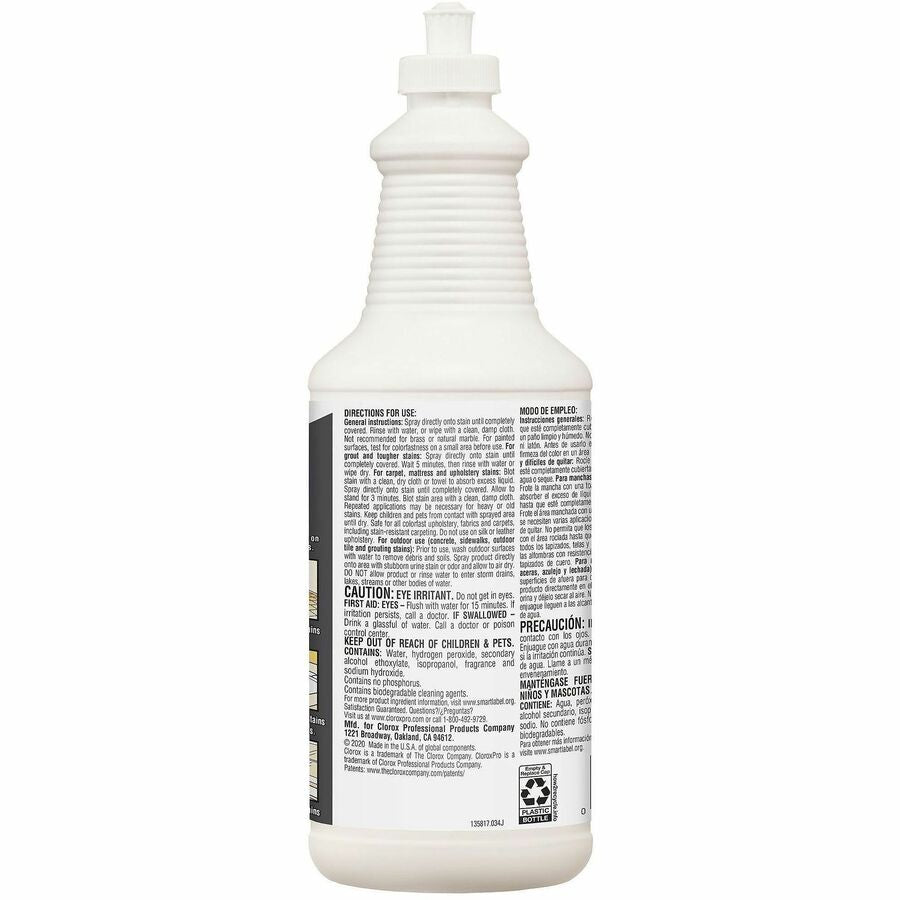 Image of CloroxPro™ 31415 Pull-Top Urine Remover for Stains and Odors, 32 fl oz (1 quart), Bleach-free, Dilutable, White, 1 Each