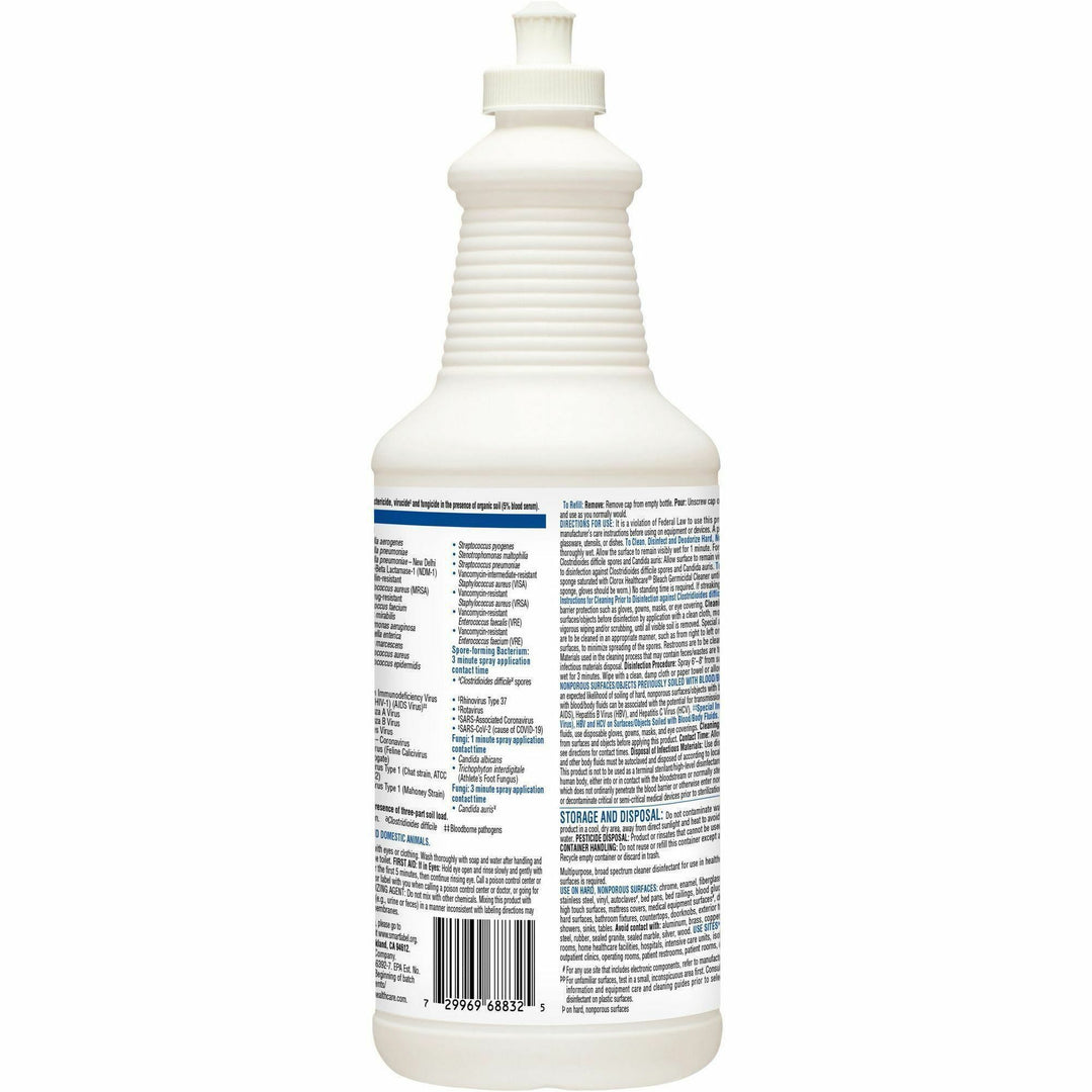 Image of Clorox® Disinfectant w/Bleach, Pull-Top, 32oz, 6/CT, White
