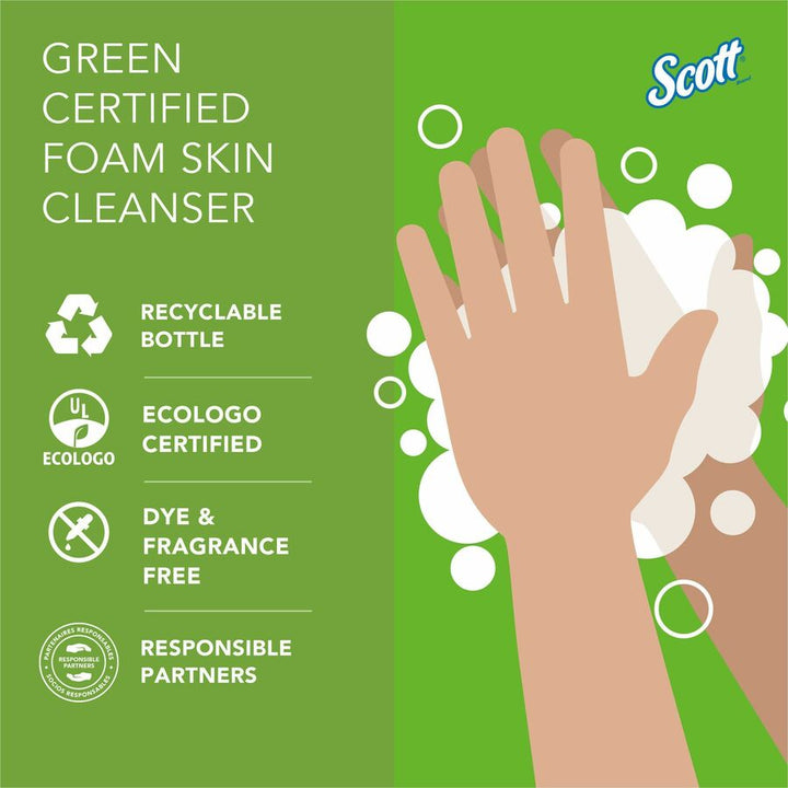 Image of Scott 11285 Essential Green Certified Foam Skin Cleanser, Foam, 1.59 quart, Applicable on Hand, Fragrance-free, Dye-free, 1 Each