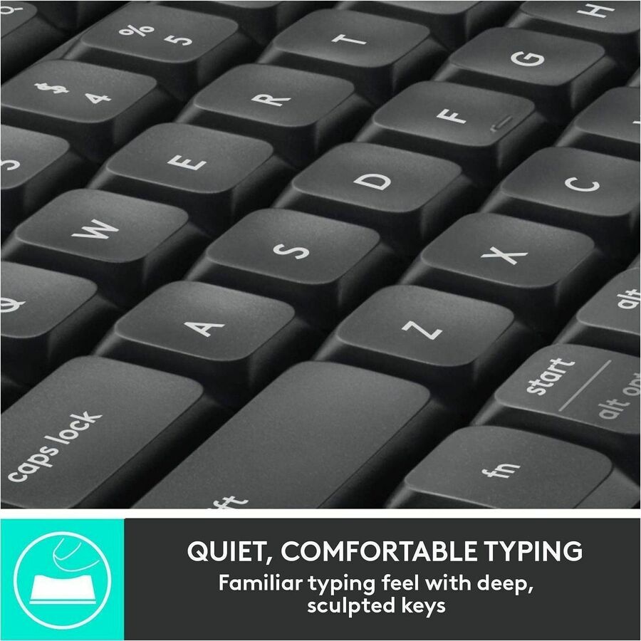 Image of Logitech® Keyboard/Mouse, Wireless, 16-9/10"Wx8-1/4"Dx1"H, BK