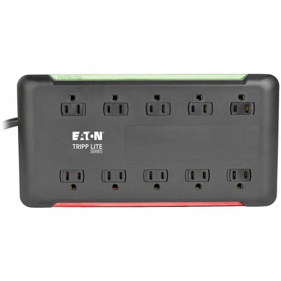Image of Tripp Lite by Eaton Surge Protector, 10-Outlet, 5-7/10"Wx11-1/10"Lx1-3/10"H, BK