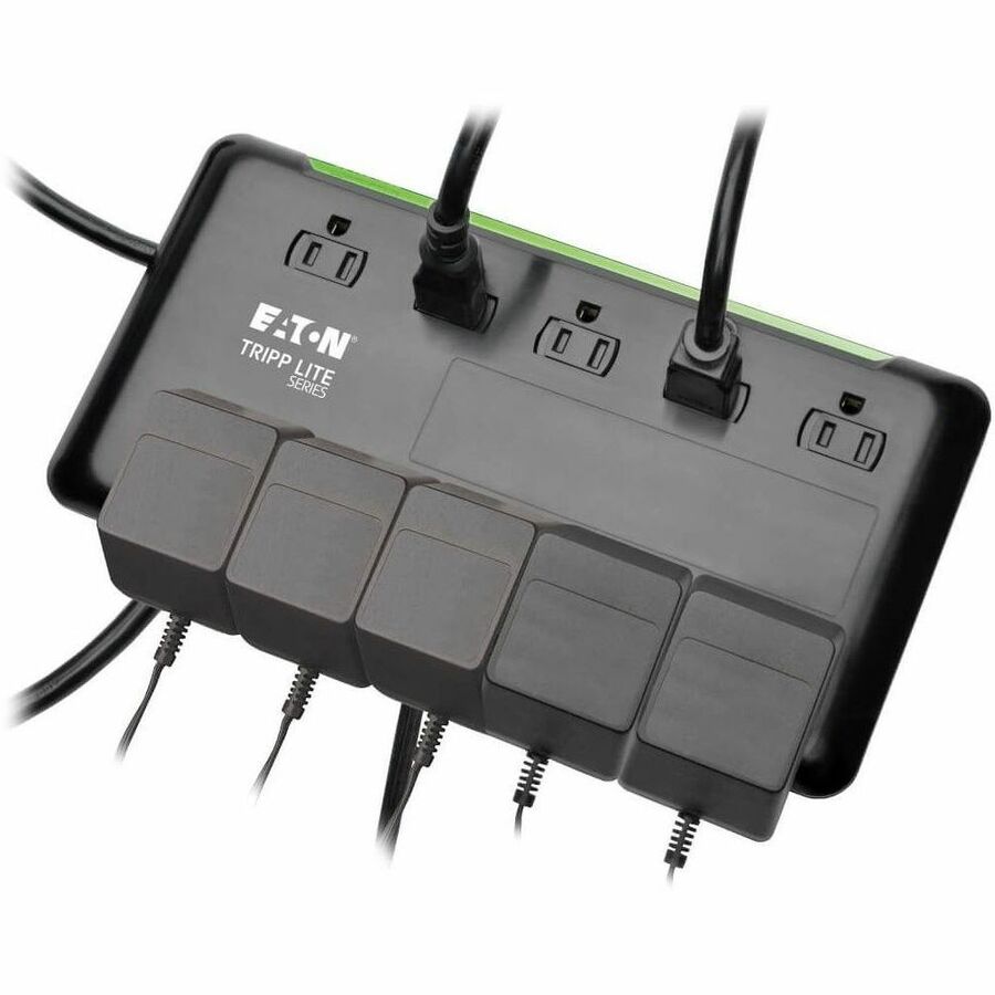 Image of Tripp Lite by Eaton Surge Protector, 10-Outlet, 5-7/10"Wx11-1/10"Lx1-3/10"H, BK