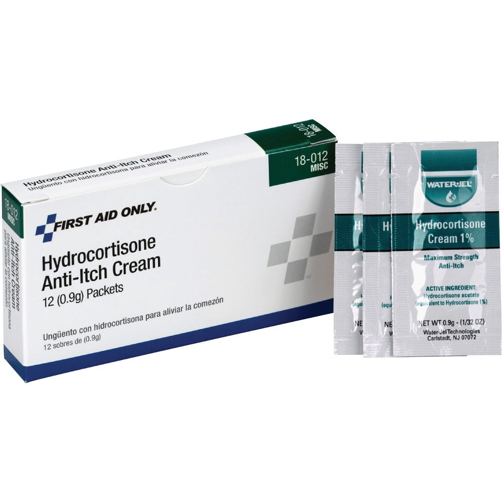 Image of First Aid Only Hydrocortisone Cream, 12/BX, White