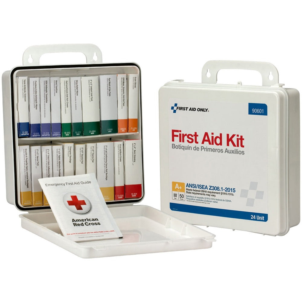 Image of First Aid Only Ansi Unit First Aid Kit, 50 Person, 24 Pieces, White